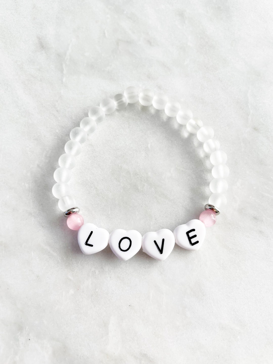 Love Letter Bracelet. Letter Bead Bracelet. Beaded Word Bracelet. Love Bracelet. Love Jewelry ...