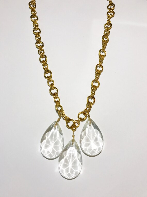 Statement Necklace Chandelier Crystal Vintage Image 0