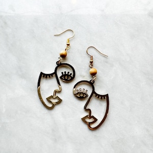 Silhouette Face Earrings. Picasso Inspired Earrings. Picasso Face Earrings. Abstract Art Earrings. Picasso Inspired Jewelry. Face Earrings