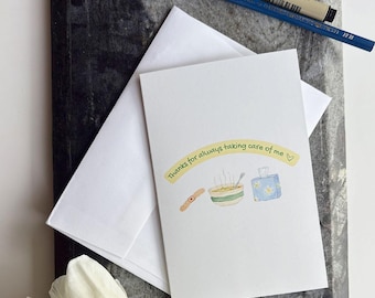 Gemütliche Aquarell Dankeschön-Karte - Wertschätzungskarte