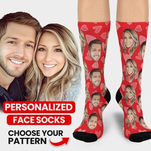Custom Face Socks Personalized Family Photo Socks Picture Socks Pet Face on Socks Customized Funny Photo Christmas Gift For Her Him Friends