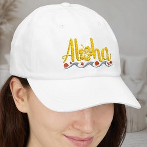 Women's Ponytail Trucker Hat - Aloha Sky Pink Hibiscus Embroidery, Cotton/Polyester, Adjustable, Vintage Style - View #12