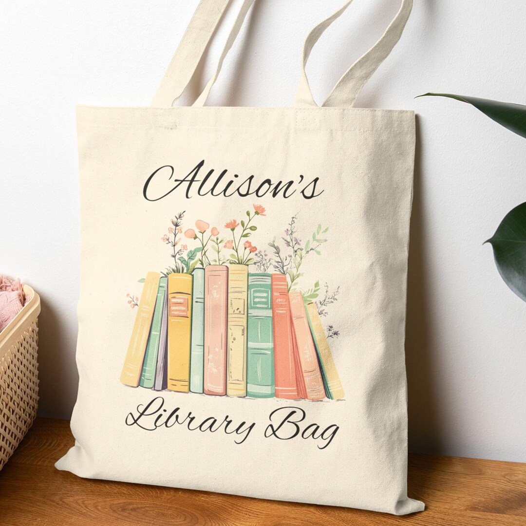 Custom Cute School Library Bag, Kid Name Bag, Personalized Birthday ...