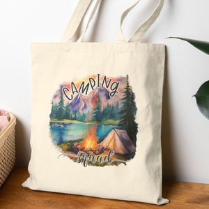 Camping Squad Tote Bag, Vacation Tote Bag, Camping Bag, Adventure Tote, Hiking Bag, Wanderlust Tote Bag, Nature Lover Bag, Trvel Gift