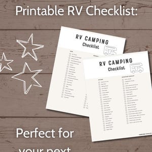 Printable RV Checklist | RV Camping Checklist