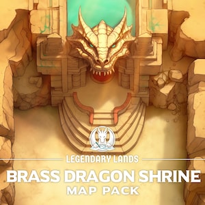 DnD Map Brass Dragon Shrine | 32 Variations, 24x58, RPG Maps, DnD Battlemaps, Roll20, VTT, Dungeon Master Gift, Dungeons and Dragons Map