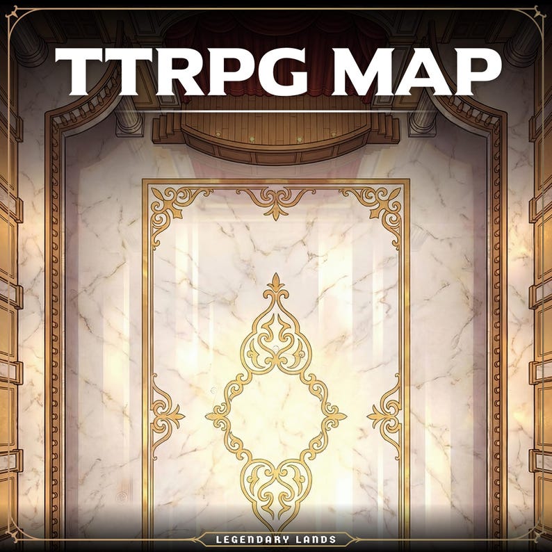 Noble Ballroom Hall Battlemap | TTRPG Map Compatible With Dungeons and ...