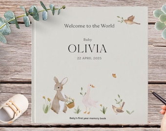 Personalised Baby Memory Book: First Year Journal, Photo Album