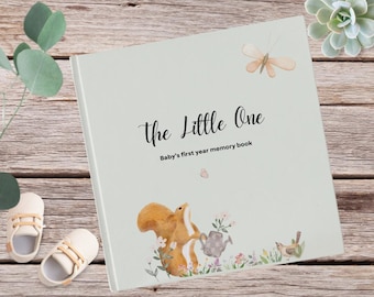 Livro de memórias do primeiro ano do bebê: álbum de recordações de gênero neutro