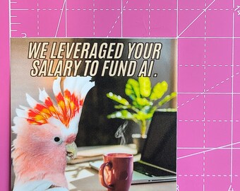 Large Vinyl Bird Sticker, Workplace Humor