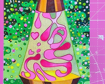 Taurus Zodiac Lava Lamp Art Print - Holographic