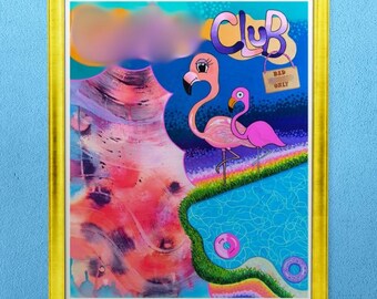 Mature NSFW Flamingo Art Print