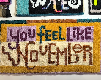 Hand Tufted Wall Hanging, Fall Wall Rug