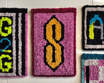 Hand Tufted Wall Hanging, 90s style
