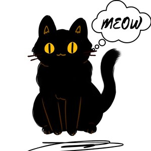 Black Cat Print