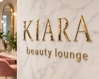 Custom 3D Business Acrylic Salon Sign, Modern Wall Decor, Laser Cut Logo Signage
