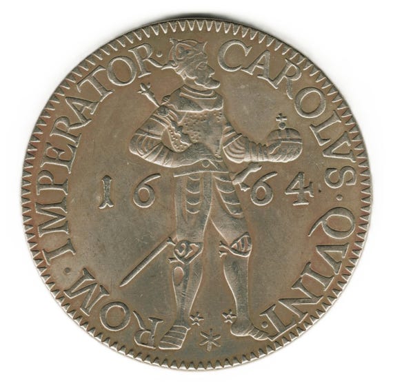 1664 France - Besancon Thaler - Charles V - Copy of Coin - Etsy