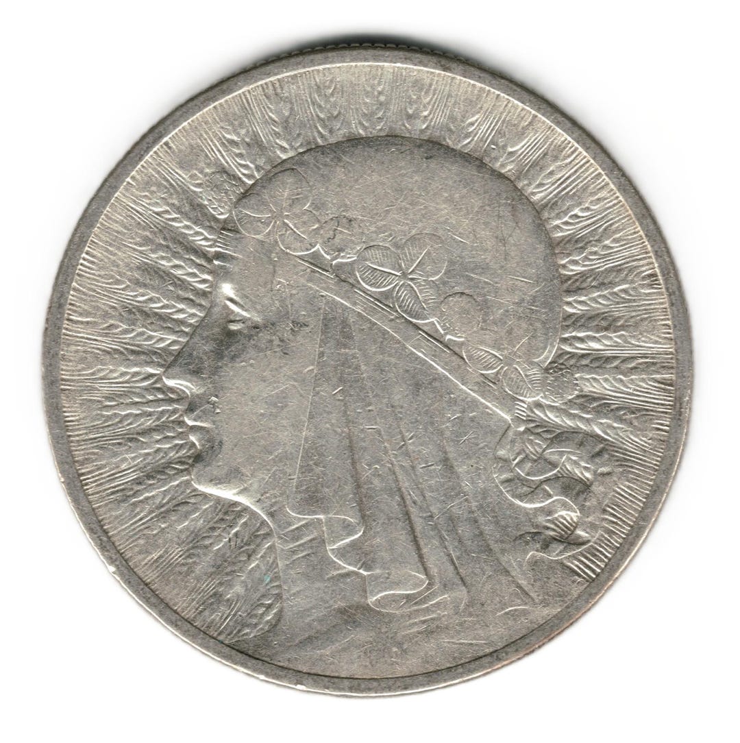 1932 Poland 10 Zlotych - Queen Jadwiga SILVER Coin - Etsy