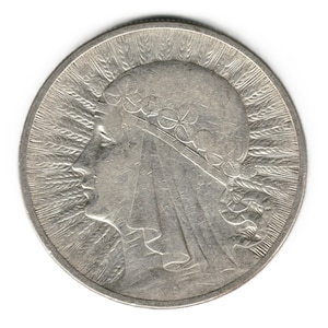 1932 Polonia 10 zlotych - Moneda de PLATA Reina Jadwiga
