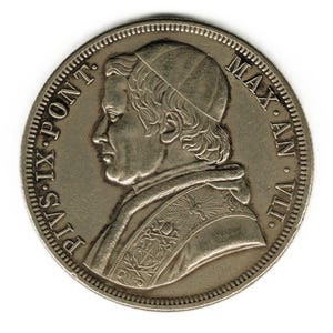 1853年 教皇領 1スクード銀貨 ピウス9世 1853年 教皇領 1スクード銀貨 ピウス9世 1853年 教皇領 1スクード銀貨