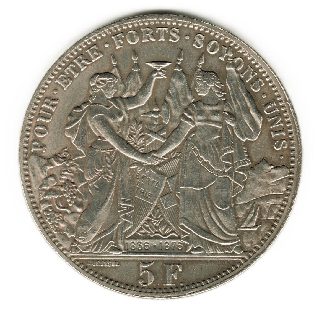1876 Switzerland 5 Francs Lausanne Shooting Festival - Copy of