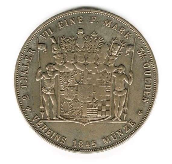 1845 Germany Schwarzburg-sondershausen 2 Thaler - Gunther