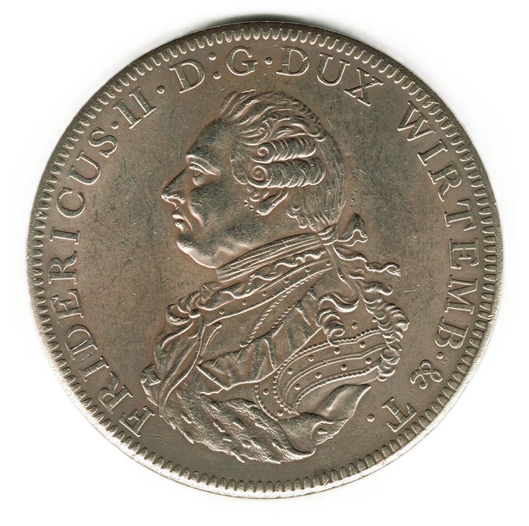 1798 German States Wurttemberg Thaler - Frederick II - Copy of