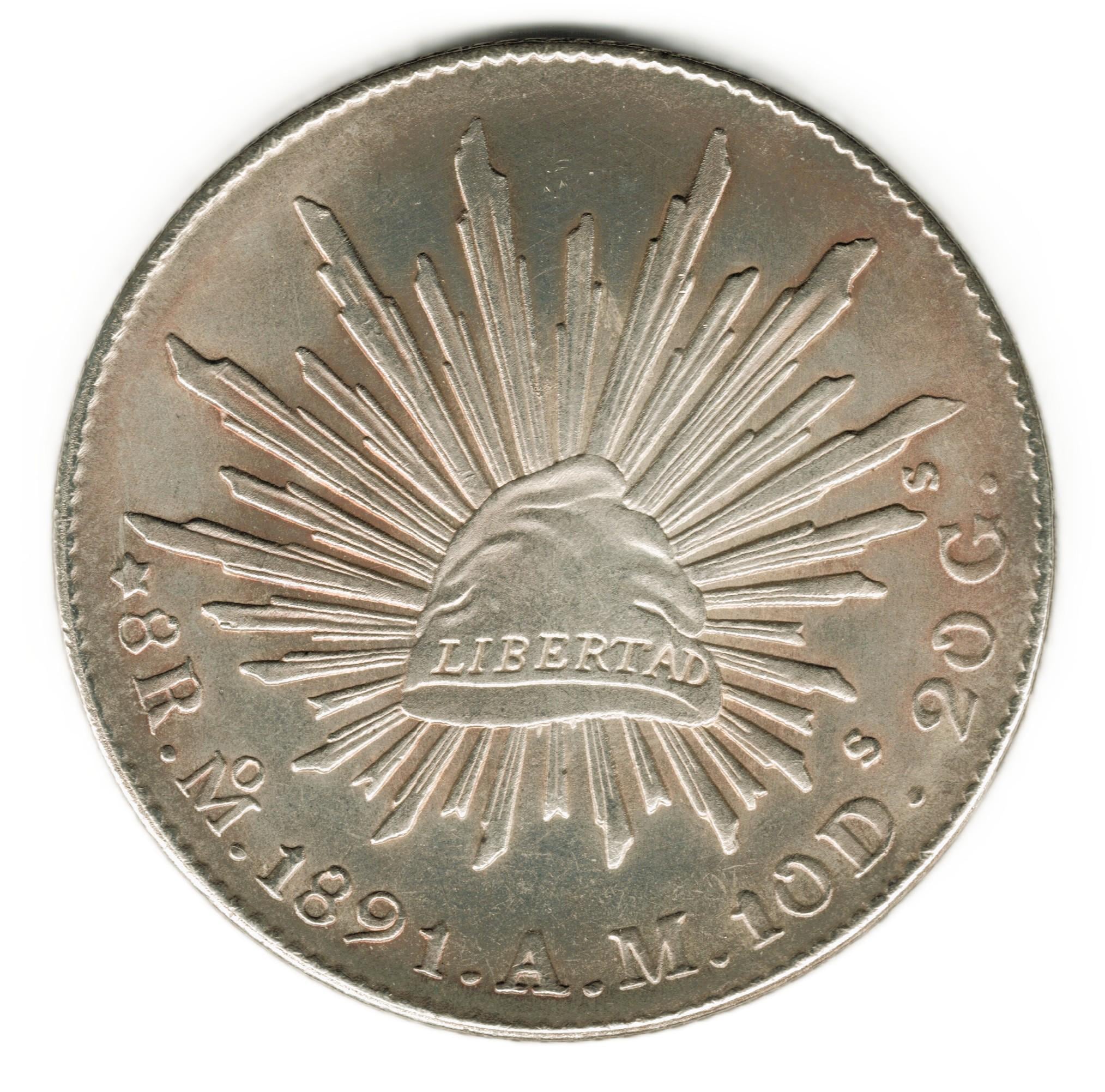 古銭レプリカ額入り　アンティークOld coin replica,antique 1891 AM Mexico 8 Reales - Copy of Coin - Etsy
