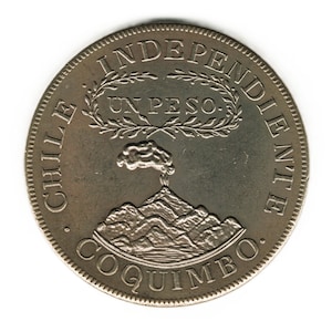 1828年 チリ独立 1ペソ銀貨 エッジ平滑 美品 1828年 チリ共和国 コキンボ ペソ - コインのコピー - Etsy 日本