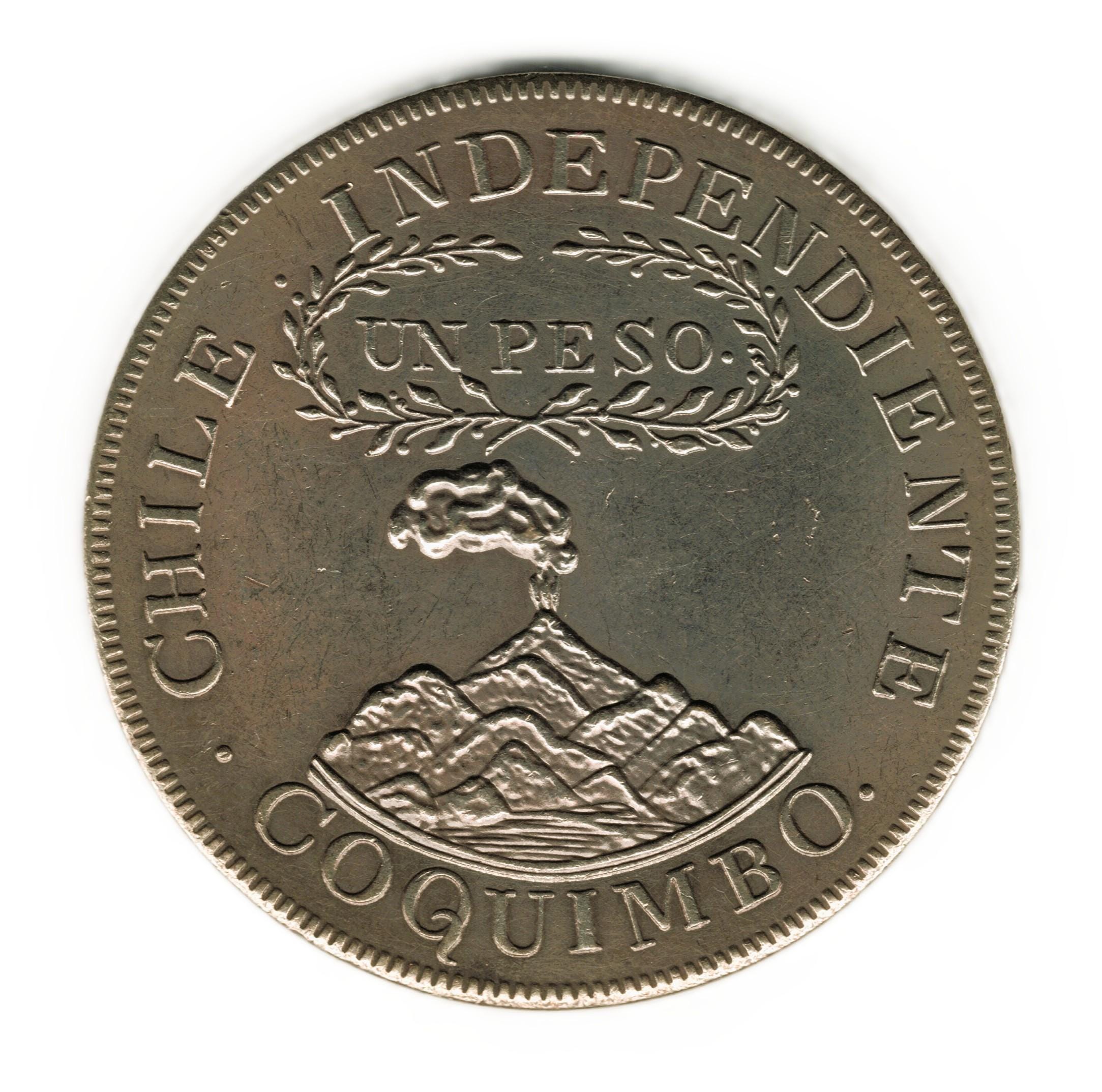 1828年チリ独立 本物1ペソ銀貨 1828年 チリ共和国 コキンボ ペソ - コインのコピー - Etsy 日本