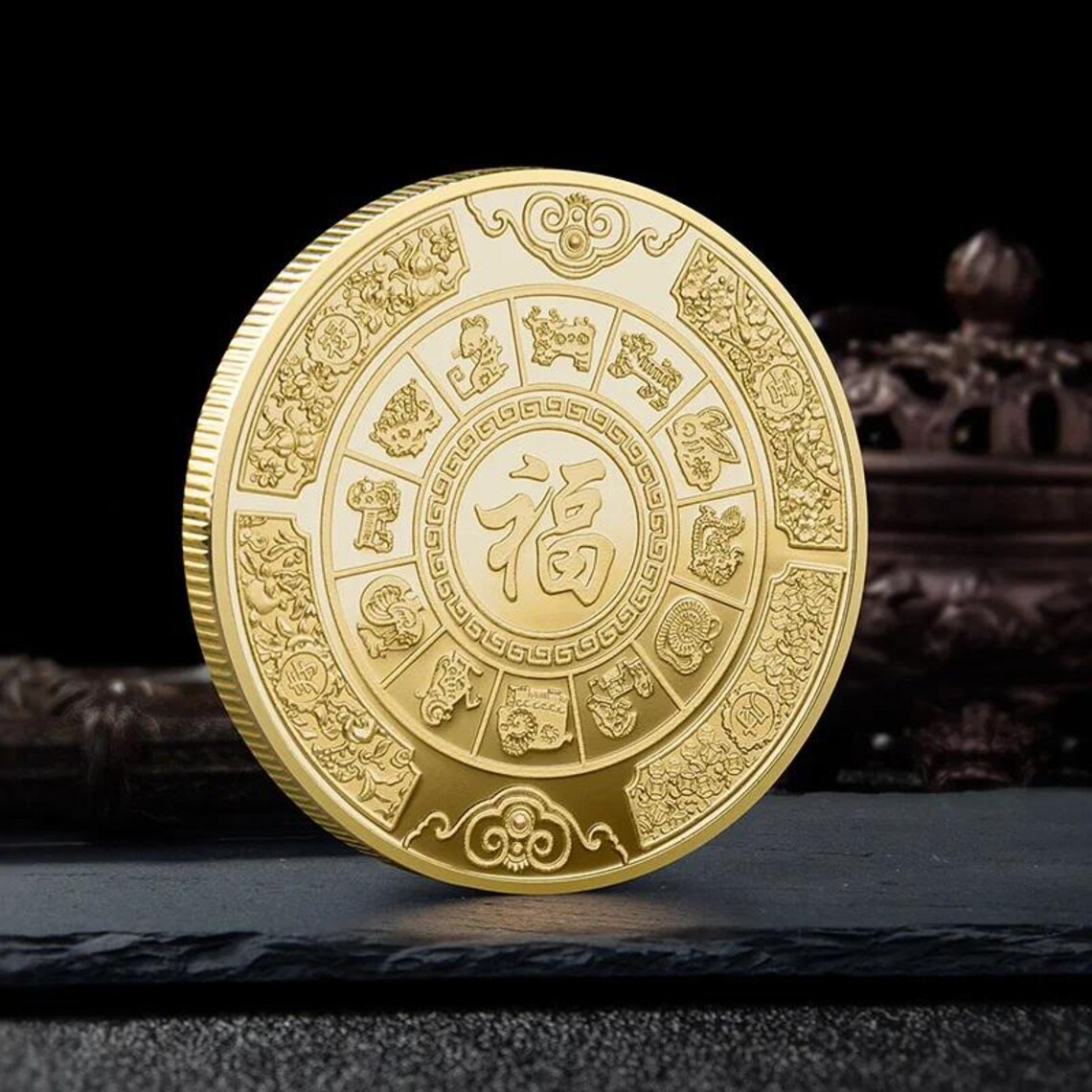 Chinese Koi Fish Souvenir / Commemorative Lucky Coin - Etsy