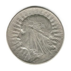 1933 Polonia 5 zlotych - Moneda de PLATA Reina Jadwiga