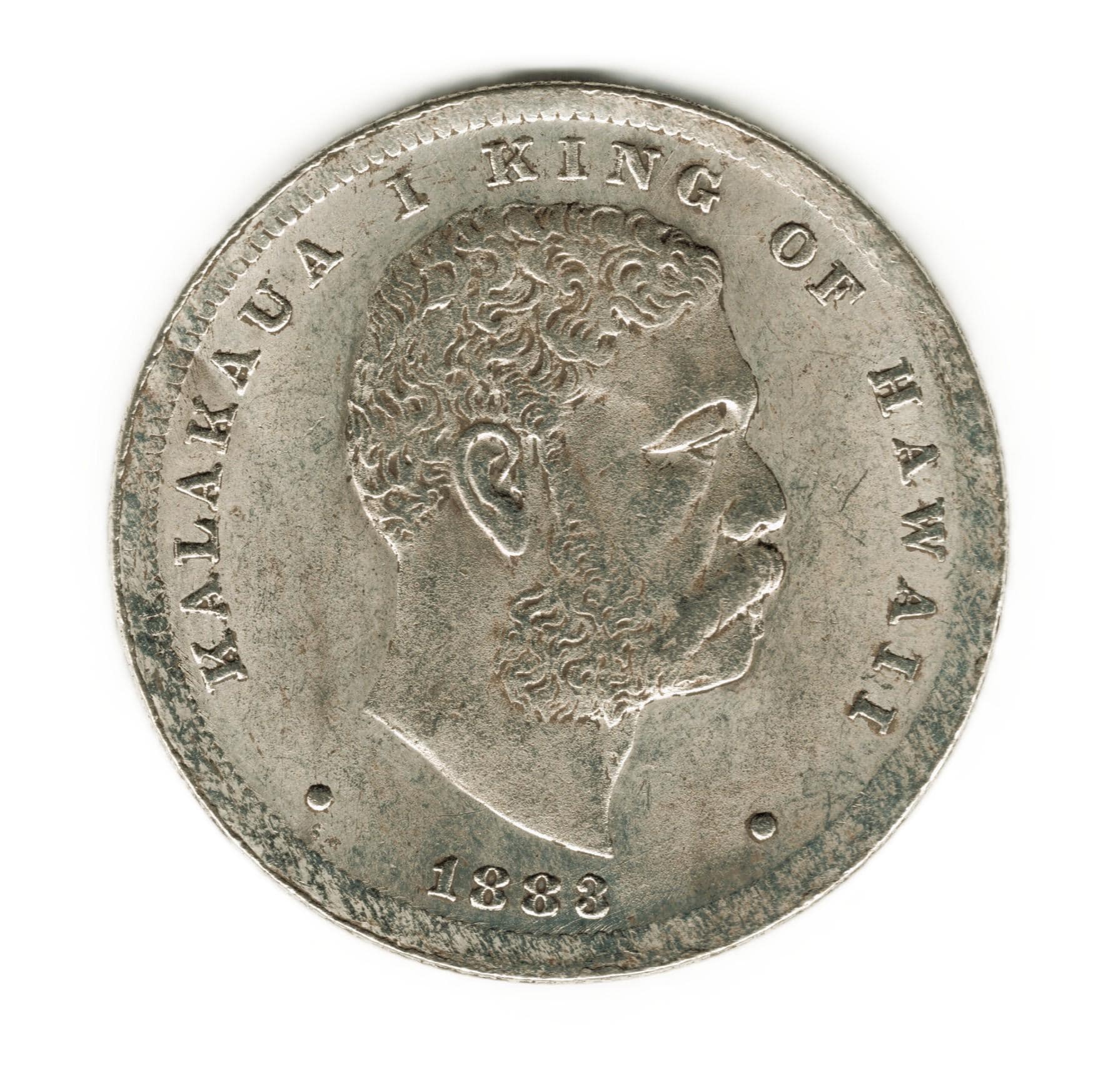 1883年　ハワイ　1/2ドル銀貨 1883年米国1/2Dハワイ記念ハーフドル銀メッキ｜ホーム