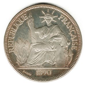 1890年フランス - フランス領インドシナピアストル - コインの複製