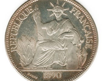1890年フランス - フランス領インドシナピアストル - コインの複製