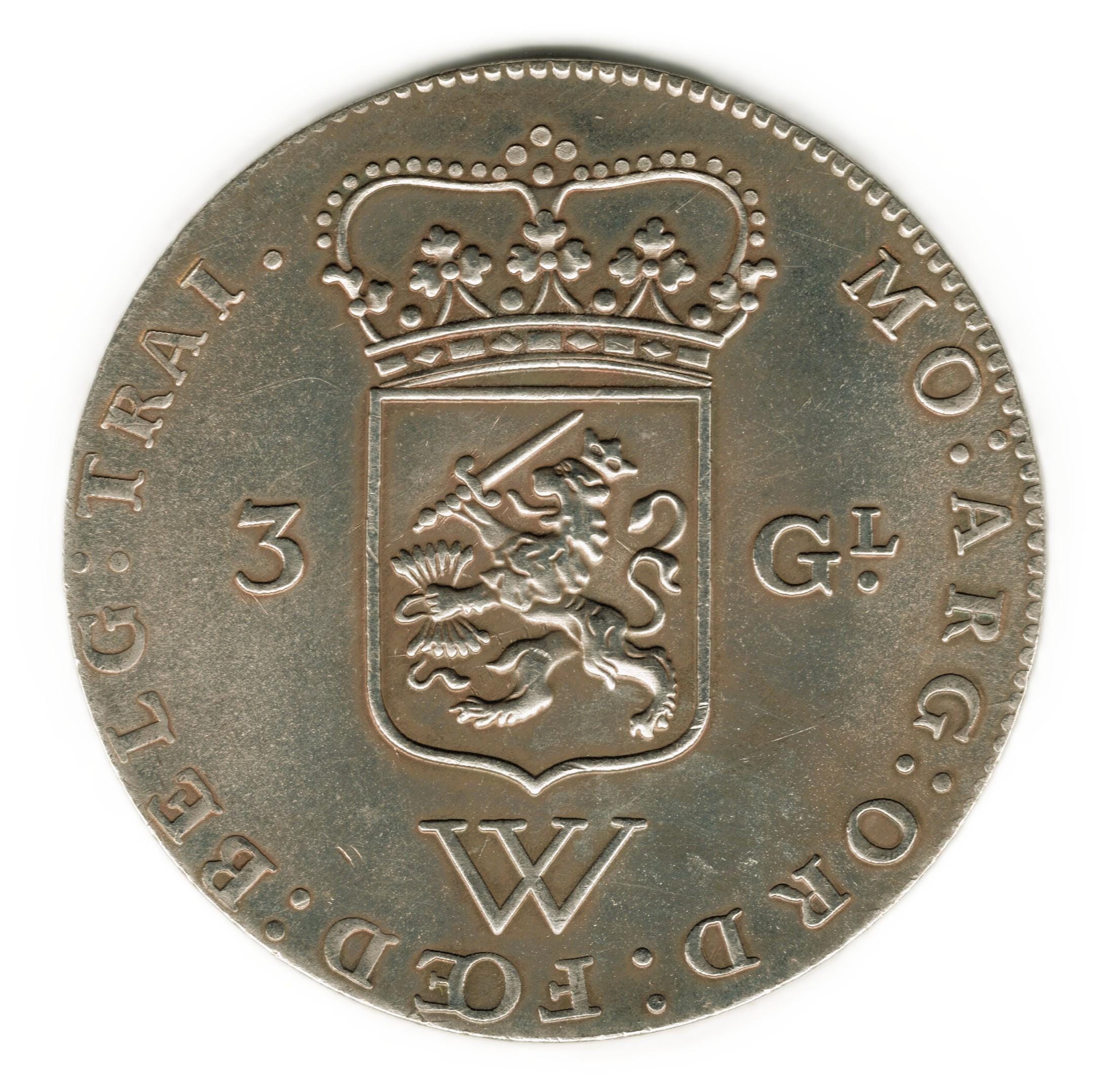 1794年 オランダ - オランダ共和国 ユトレヒト 3ギルダー - コインの複製