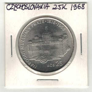 1968 Czechoslovakia 25 Korun SILVER coin