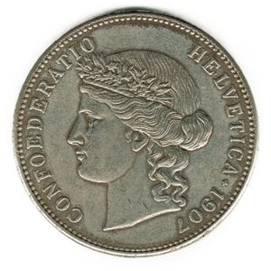 1907年スイス5フラン - コインの複製 - Etsy 日本