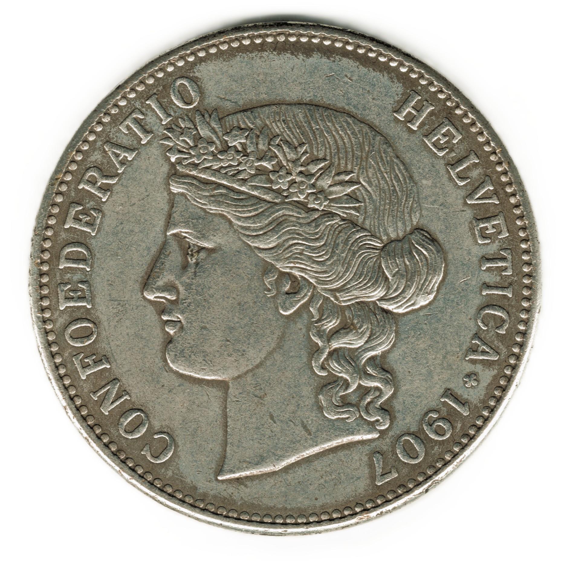 1907年スイス5フラン - コインの複製 - Etsy 日本