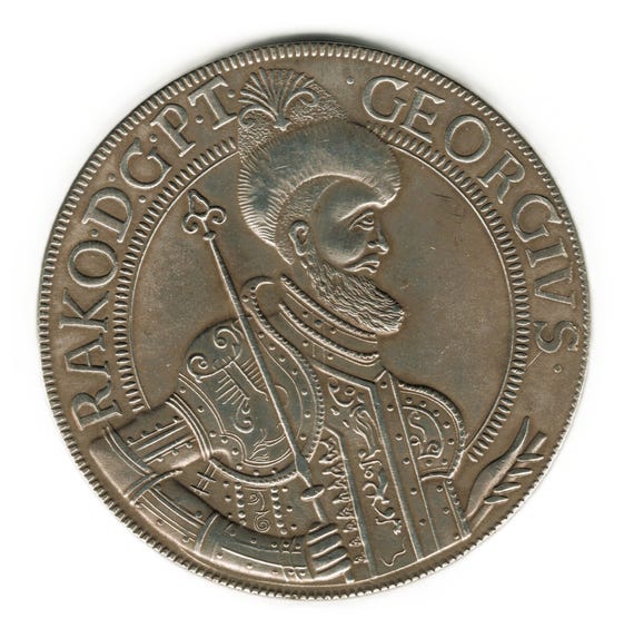1656 Transylvania Thaler - George II Rakoczi - Copy of Coin - Etsy