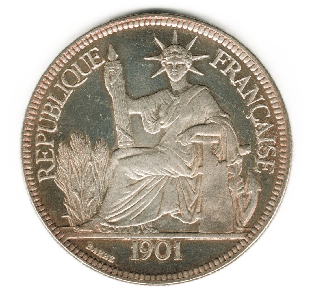 1901 France - French Indochina Piastre - Copy of Coin - Etsy