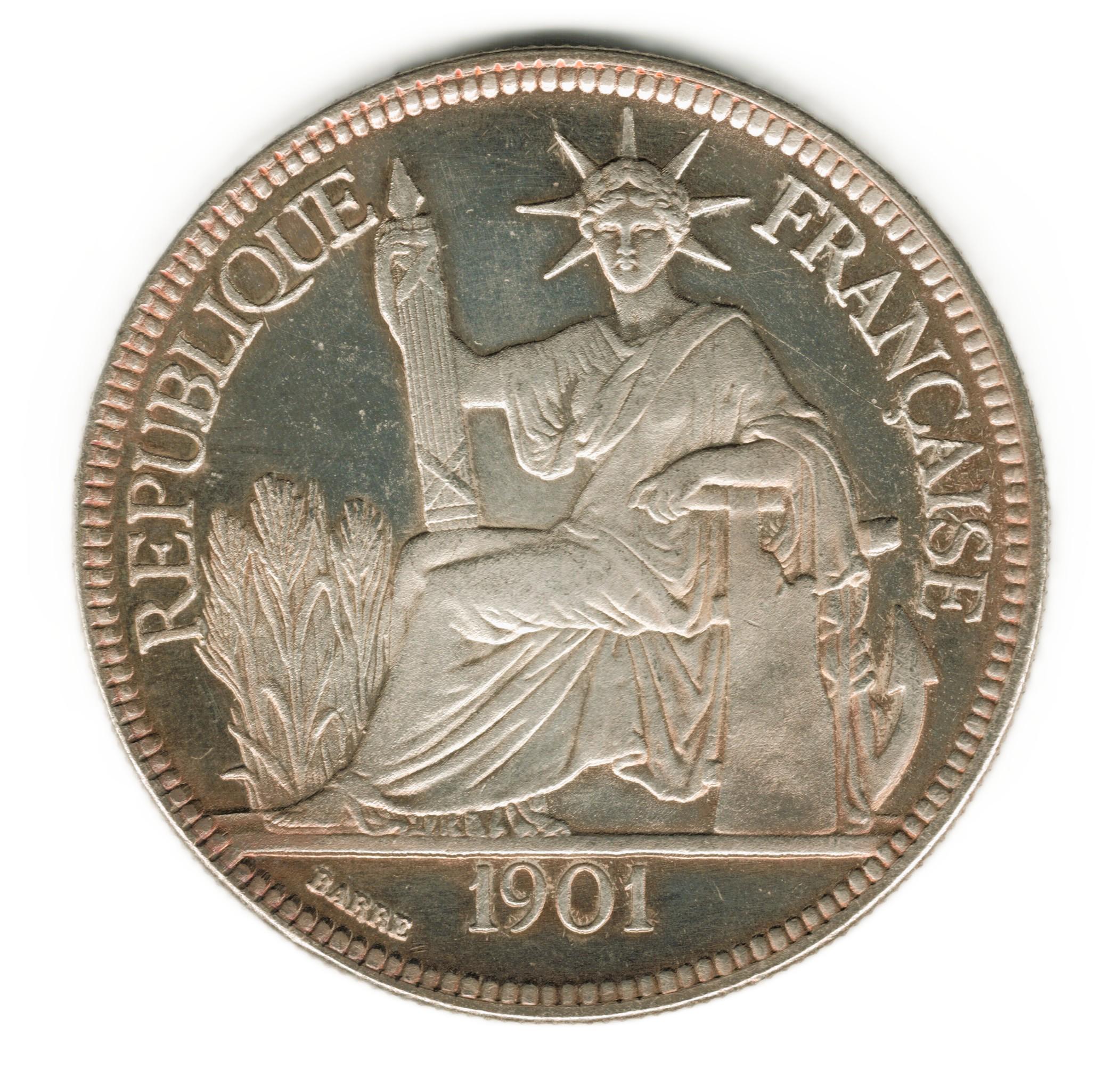 1901 France - French Indochina Piastre - Copy of Coin - Etsy