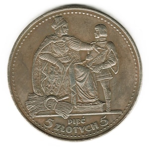 1925 Poland 5 Zlotych March Constitution - copy of coin