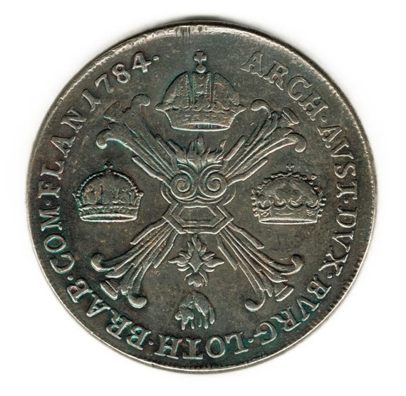 十王星南 法被 The 2nd Period 1784 B Austrian Netherlands Kronenthaler - Joseph II - Copy of