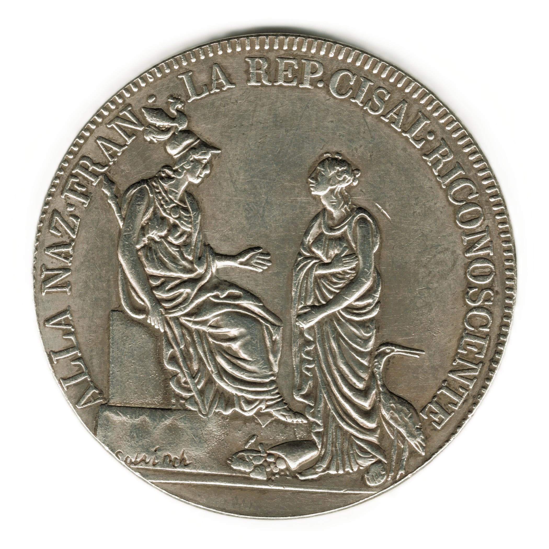 海外古銭　大型 銀貨 1800年 イタリア 1797年 ナポレオン時代 イタリア遠征