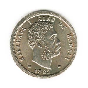 1883 Hawaii 12 1/2 Cents - Kalakaua - copy of coin