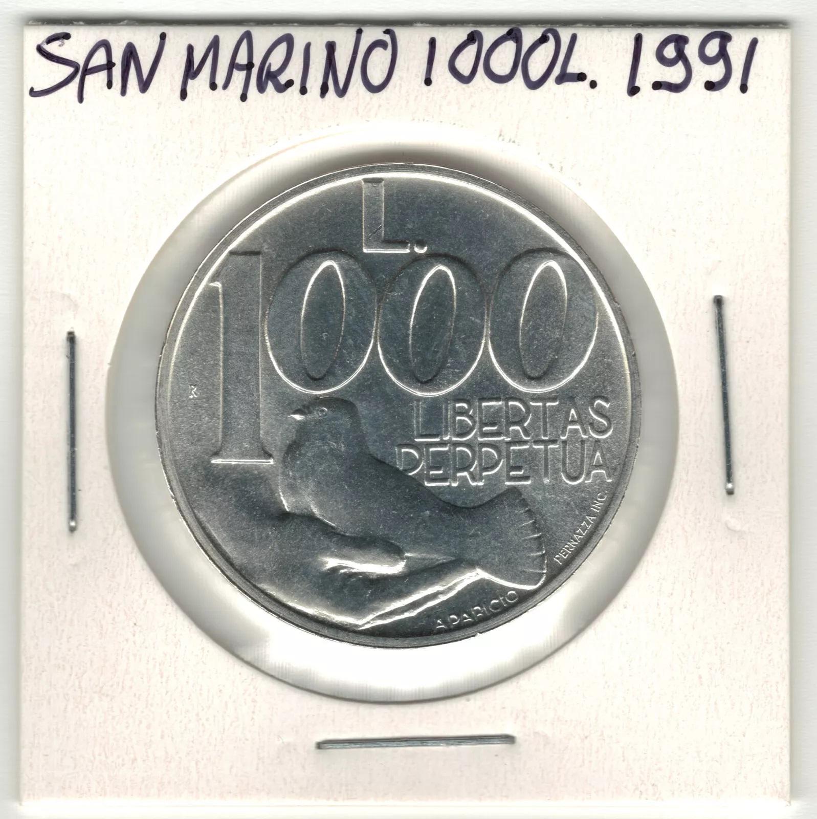 1991 San Marino 1000 Lire - SILVER coin