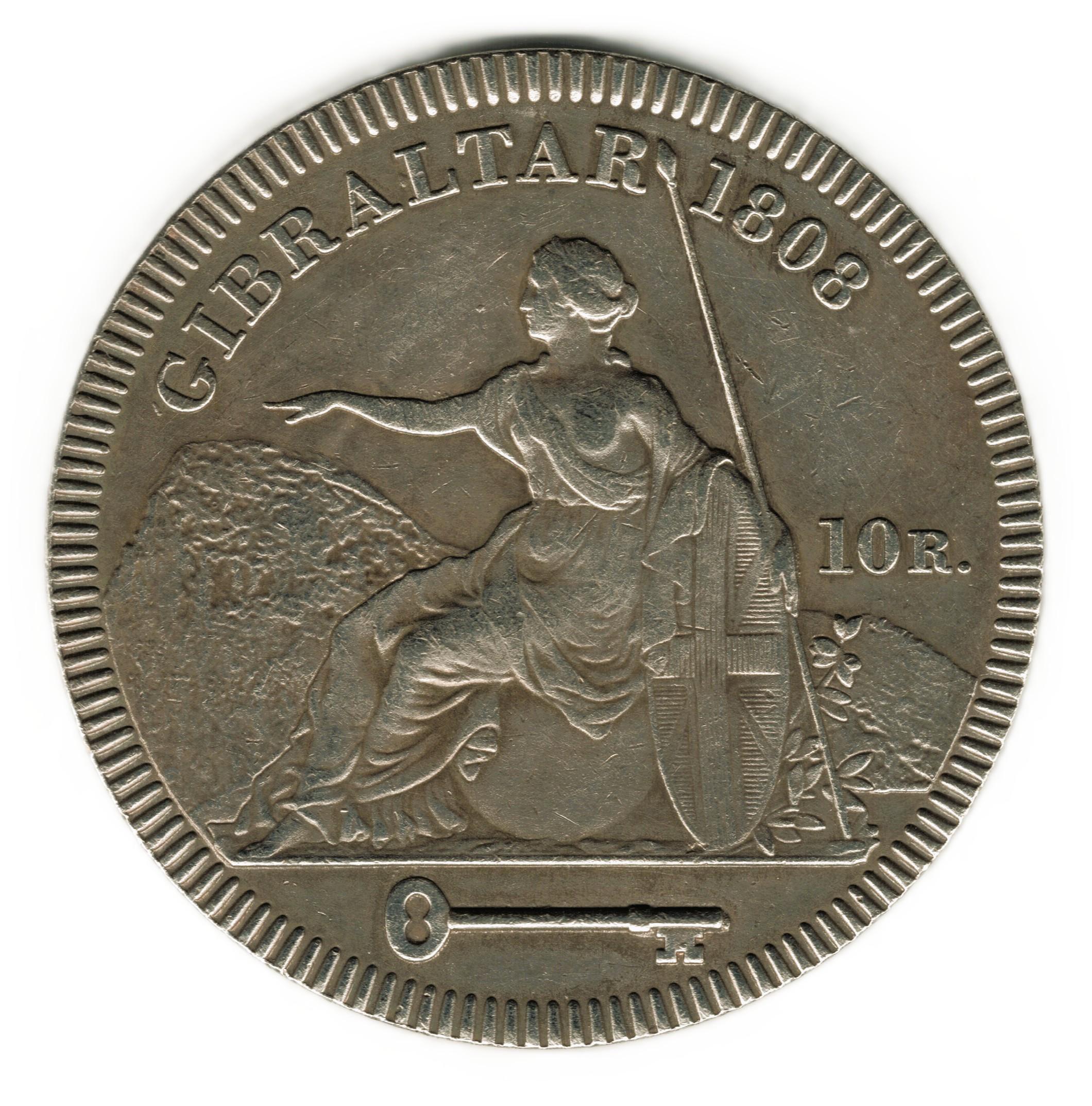 1808年 イギリス - ジブラルタル 10レアル - ジョージ3世 - コインの