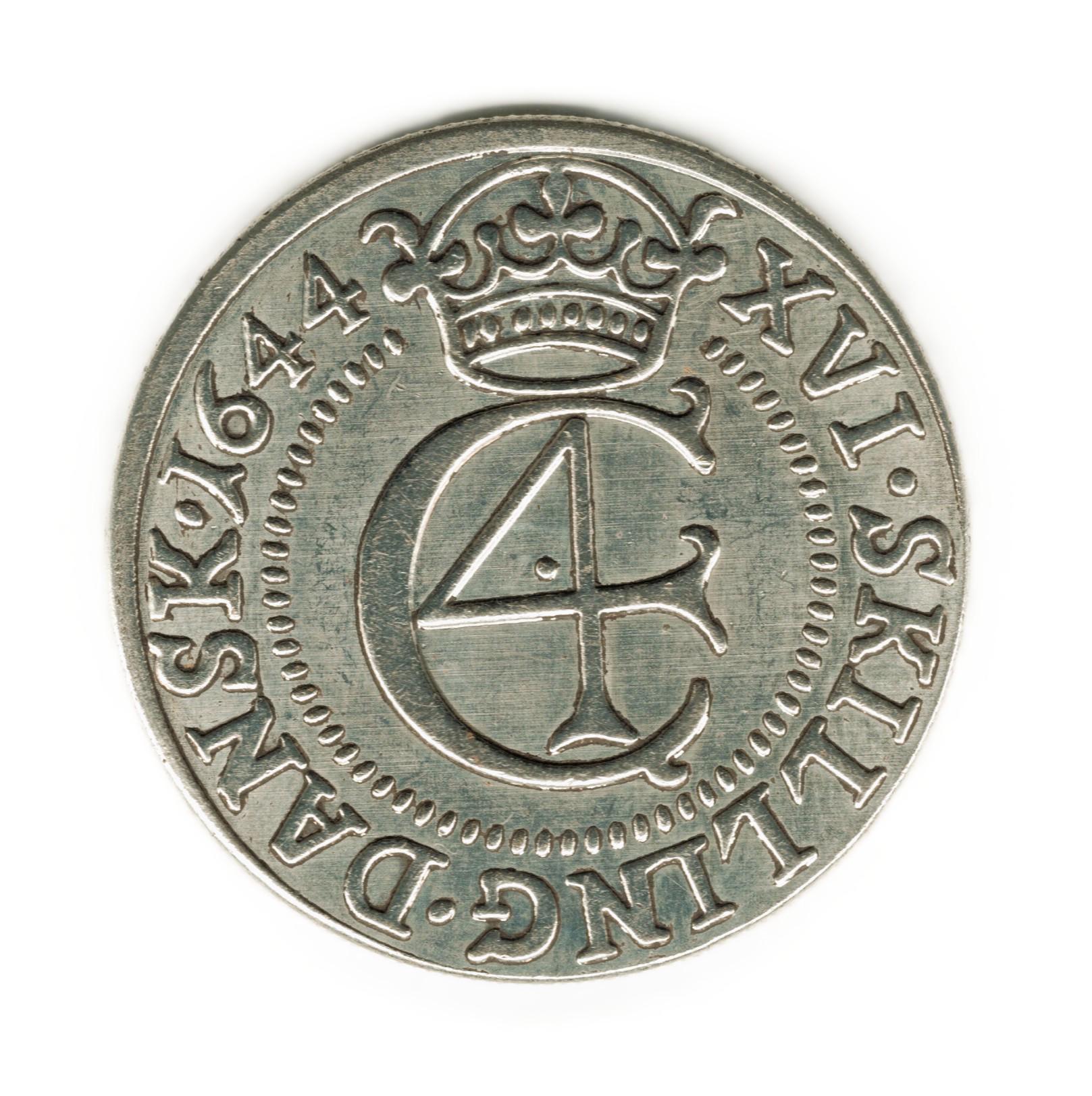 1644 Denmark 16 Skilling Dansk - Christian IV Hebraermont - Copy