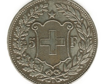 1907年スイス5フラン - コインの複製 - Etsy 日本